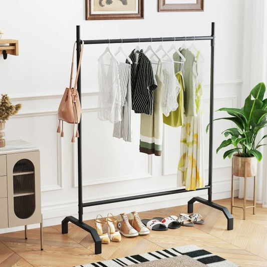 Heavy-Duty Metal Clothes Rack for Display and Storage-Black