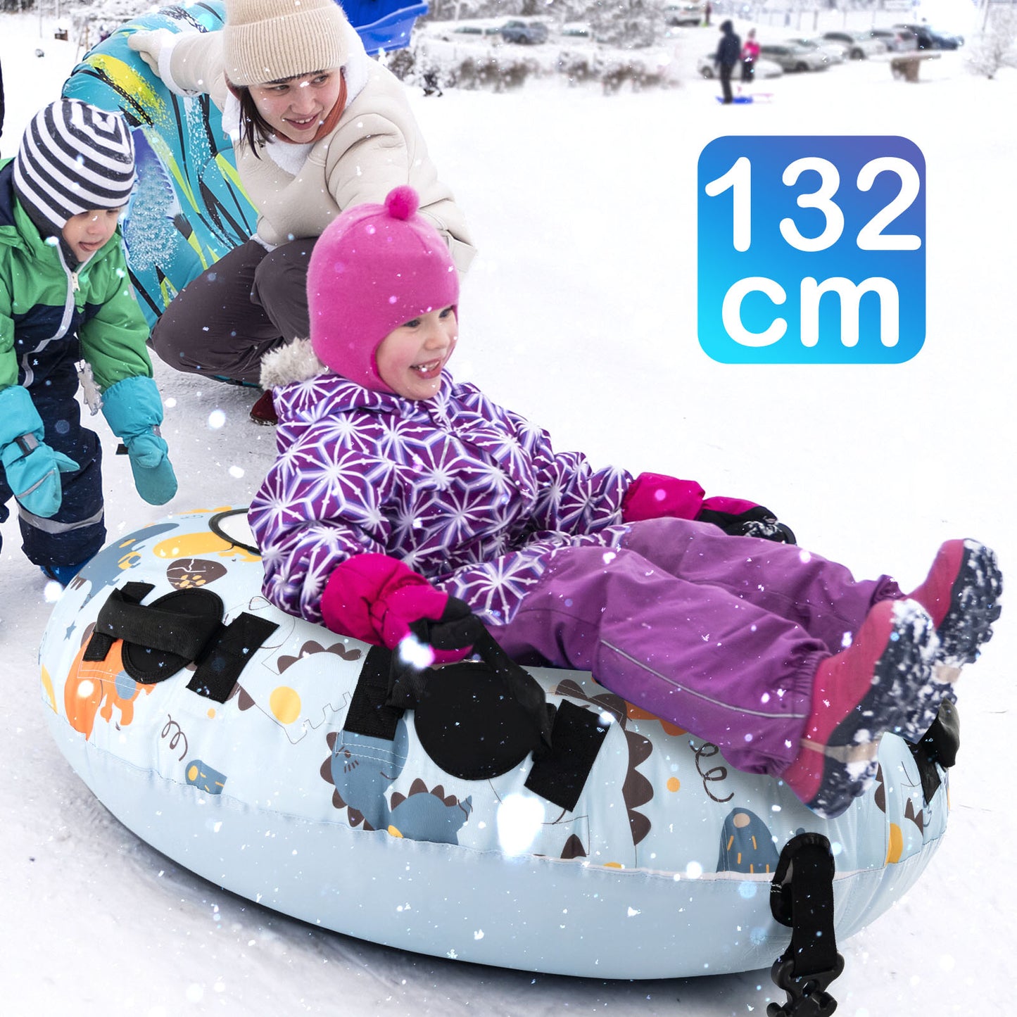 52 Inches Heavy Duty Snow Tube with Premium Oxford Cover-Blue
