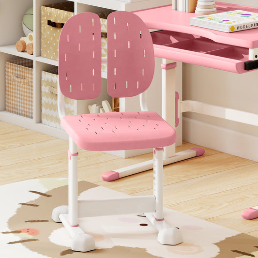 Height-adjustable Kid’s Desk Chair with Double Back Support and Breathable Seat-Pink