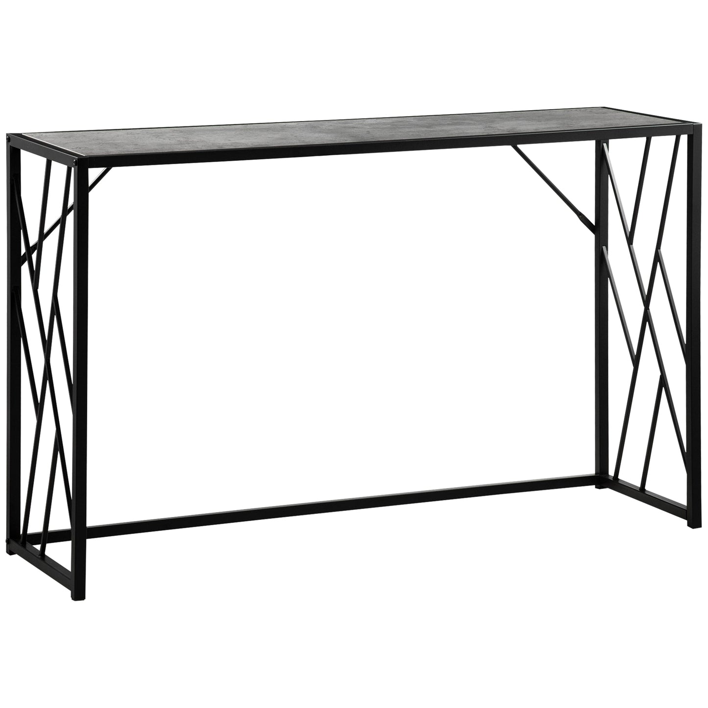HOMCOM Console Table, Industrial Sofa Table with Metal Frame for Living Room, Hallway, 120 cm, Grey