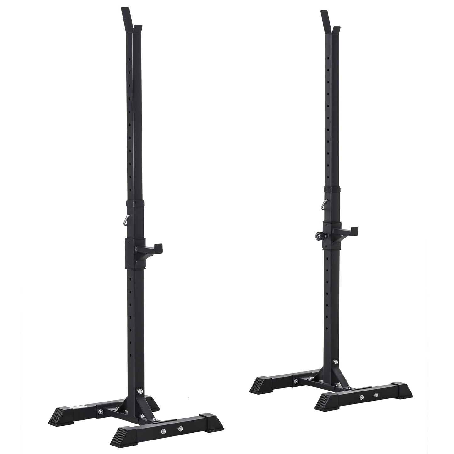HOMCOM Adjustable Squat Rack, Weight Strength Training Bench Press Rack Weight Bench Supporter for Home Gym Exercise, Max Load 150kg, 124-154cm