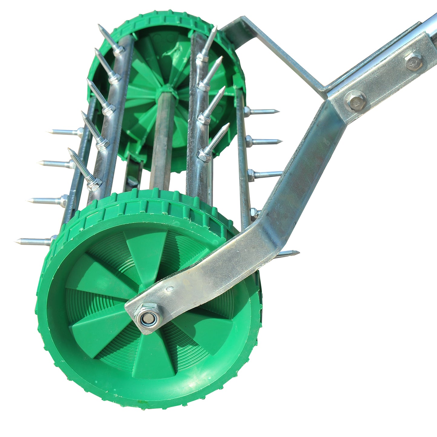 Outsunny Garden Rolling Lawn Aerator Heavy Duty Steel Grass Roller z regulowanym uchwytem