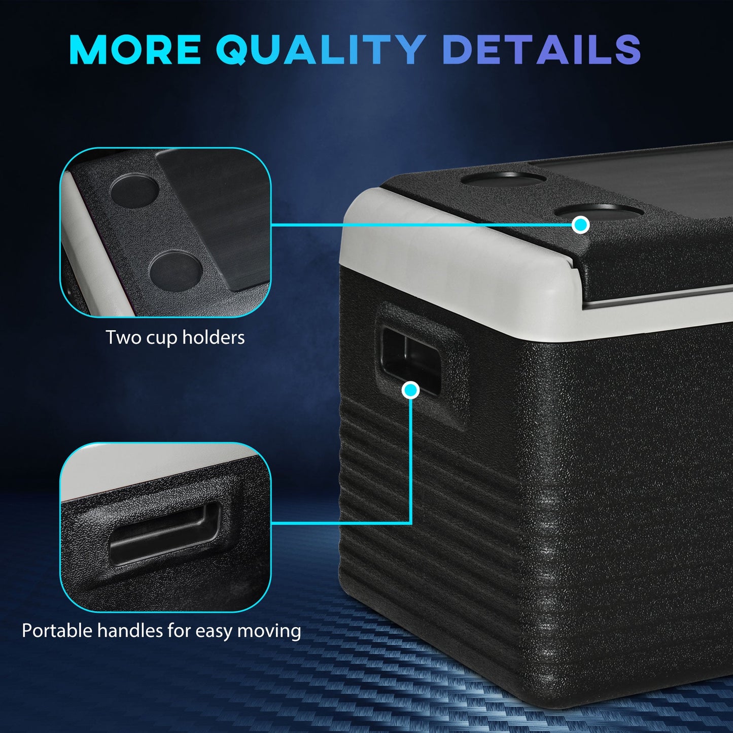 Outsunny 30L Car Refrigerator, Portable Compressor Car Fridge Freezer, Electric Cooler Box with 12/24V DC and 110-240V AC for Camping, Driving, Picnic, Down to -20_