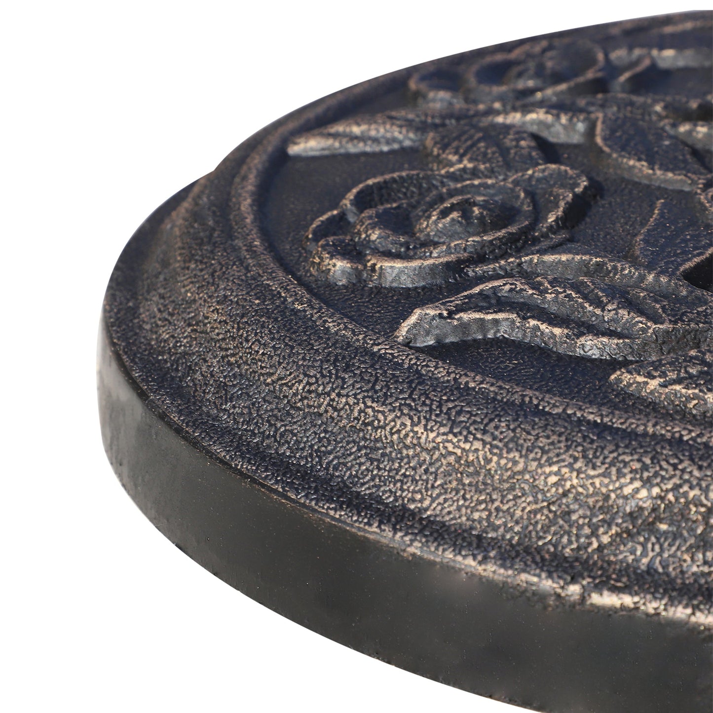 Outsunny 9kg Garden Parasol Base, Round Resin Sun Umbrella Base, Outdoor Umbrella Stand for 38mm or 48mm Outdoor Umbrella Poles, Bronze Tone