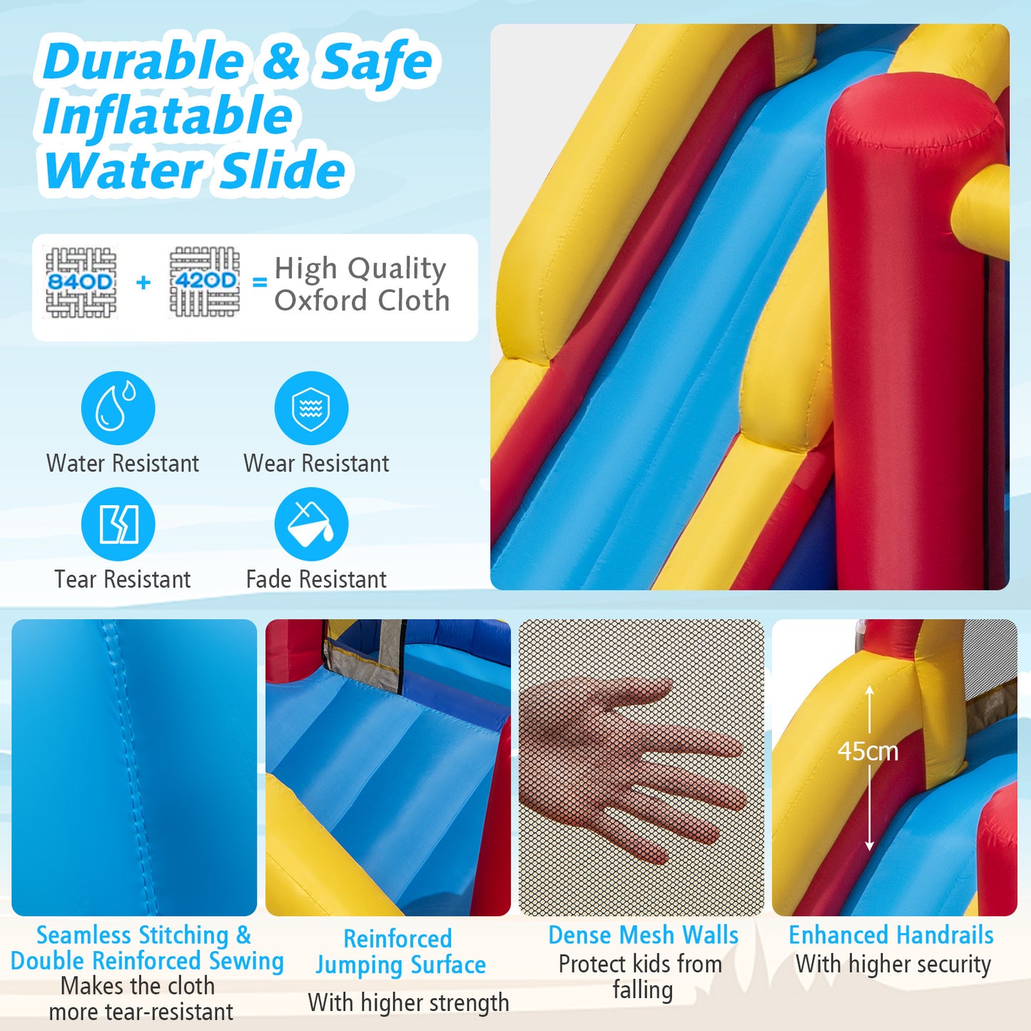 Inflatable Water Slide Kids Water Park with Double Slides
