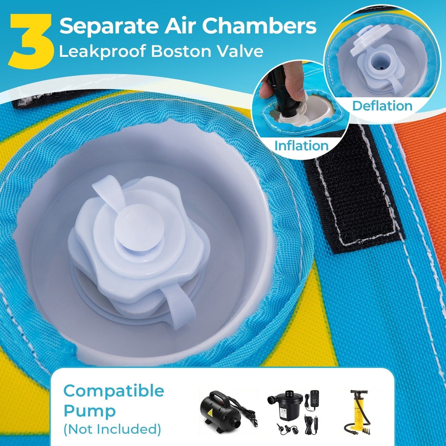 1-3 Riders Inflatable Banana Boat Towable Tube for Boating with Full Nylon Cover