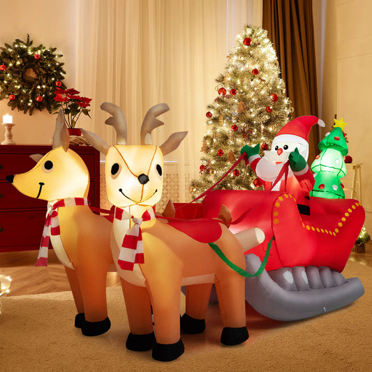 Inflatable Christmas Santa Claus with LED Lights and Blower
