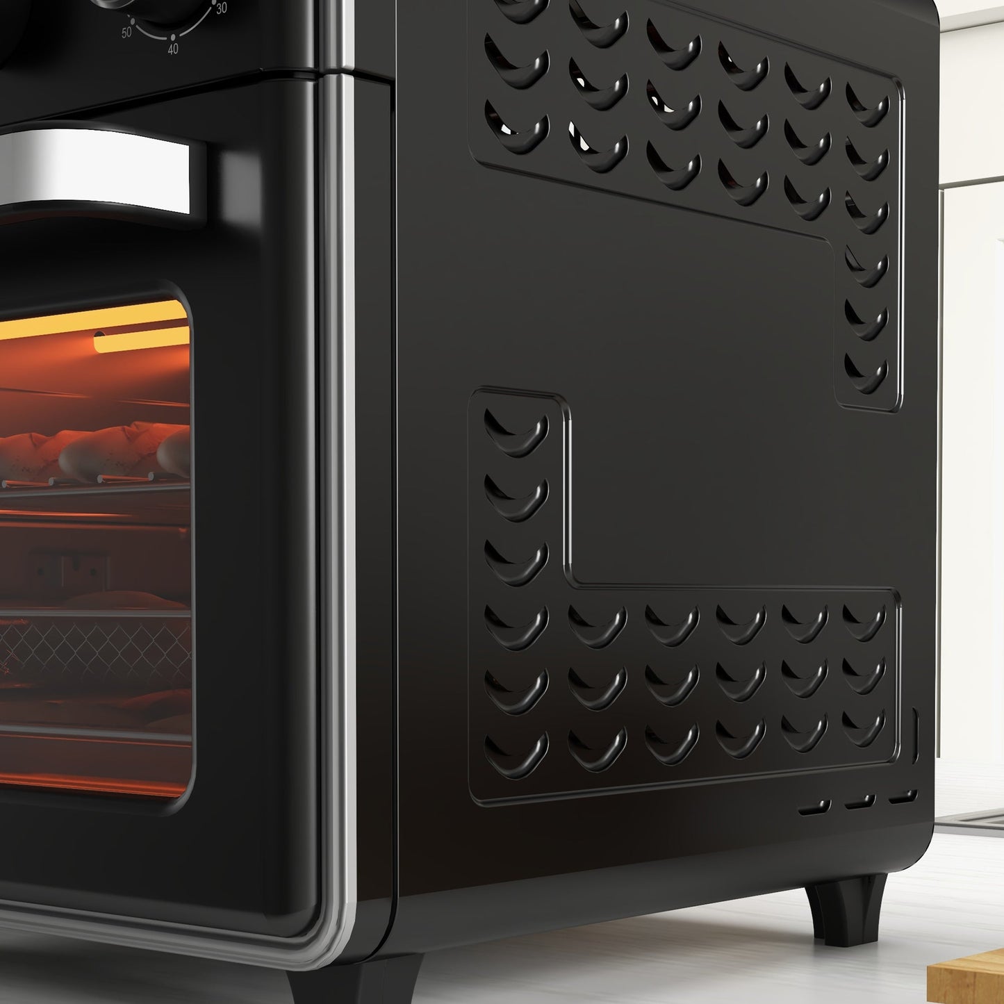 HOMCOM 20L 90-230_ Mini Convection Oven, with Air Fry Function - Black