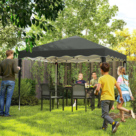 Outsunny 3 x 3cm Adjustable Height Pop-Up Gazebo, with Bag - Grey