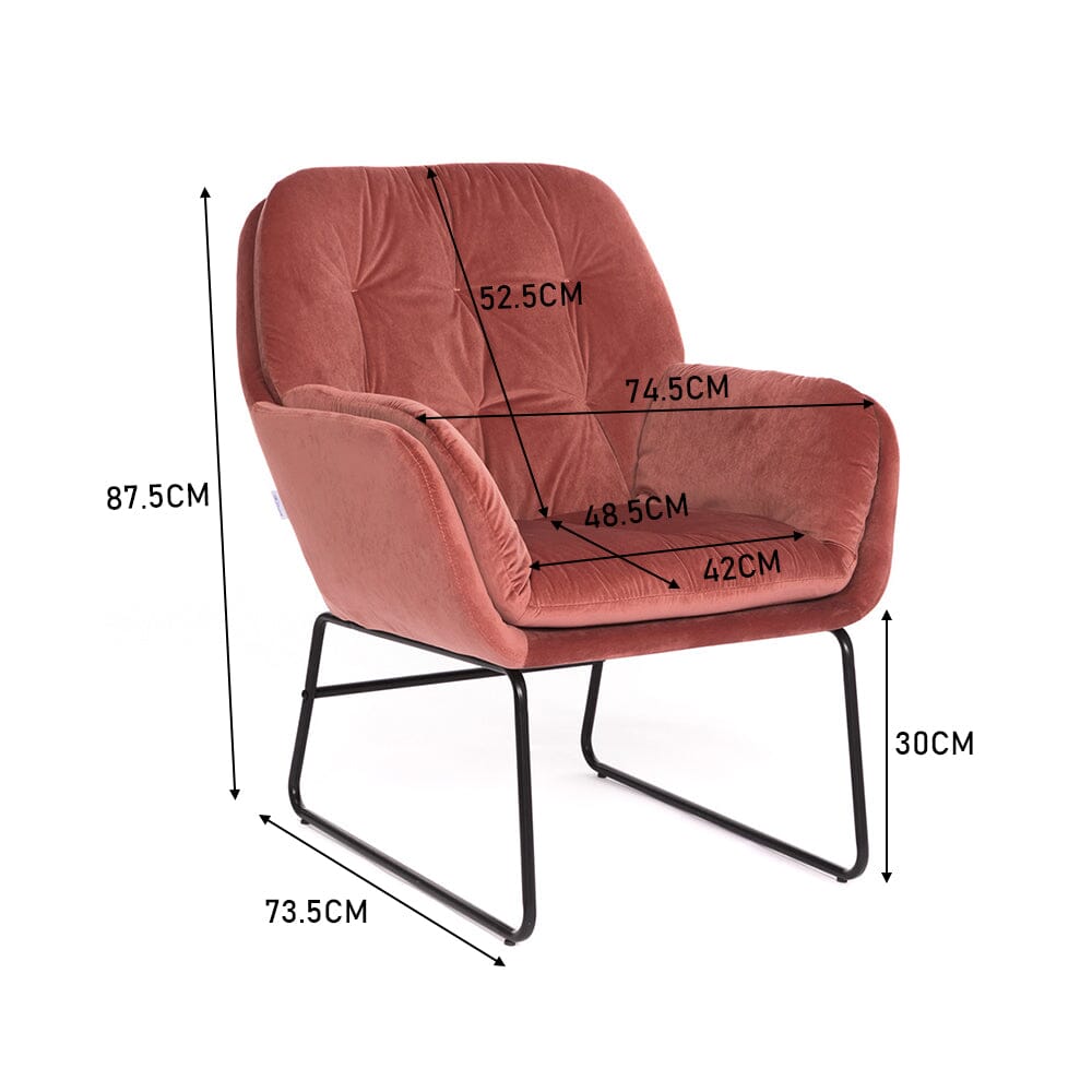 75cm Wide Faux Leather Armchair Double Layer Padded Occasional Chair