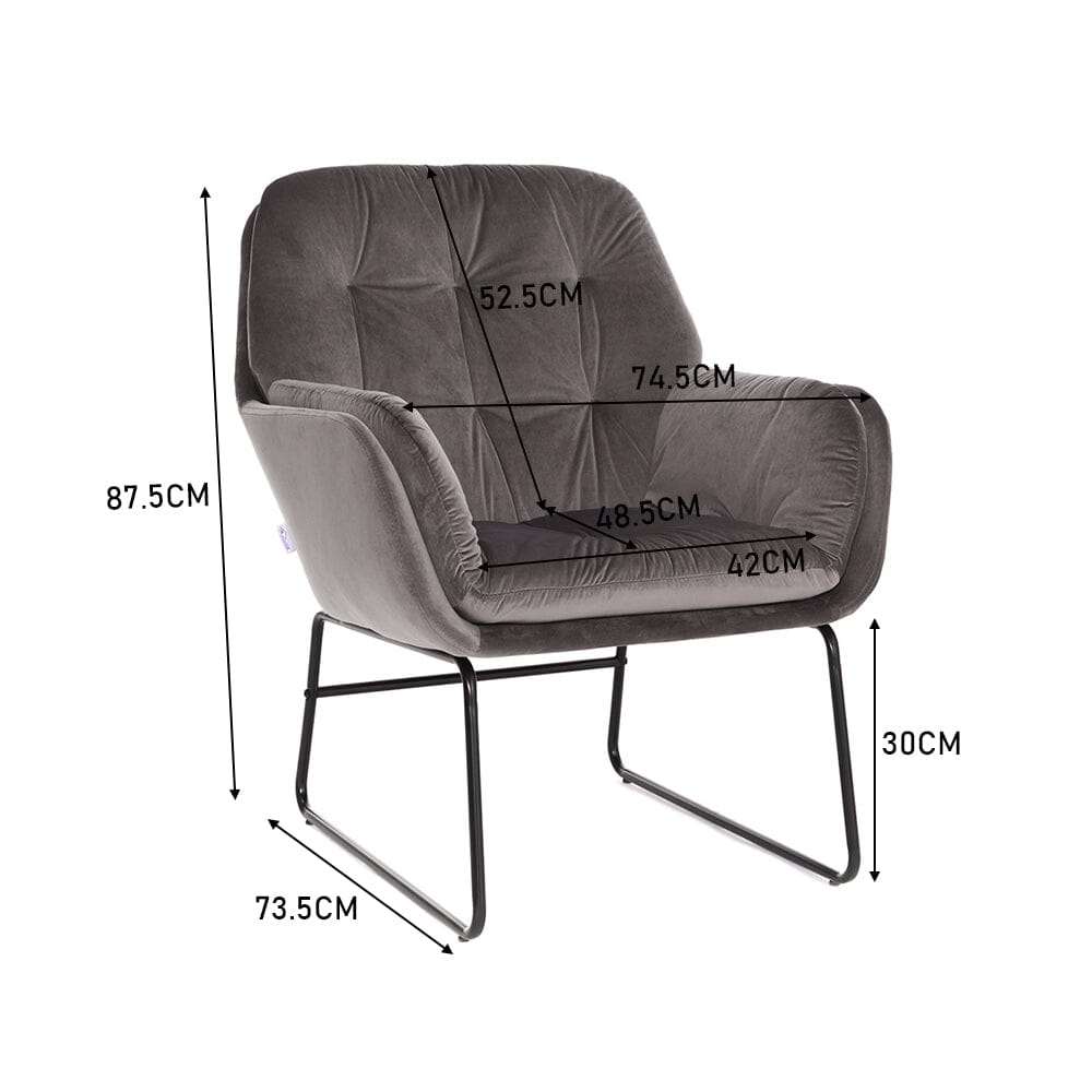 75cm Wide Faux Leather Armchair Double Layer Padded Occasional Chair