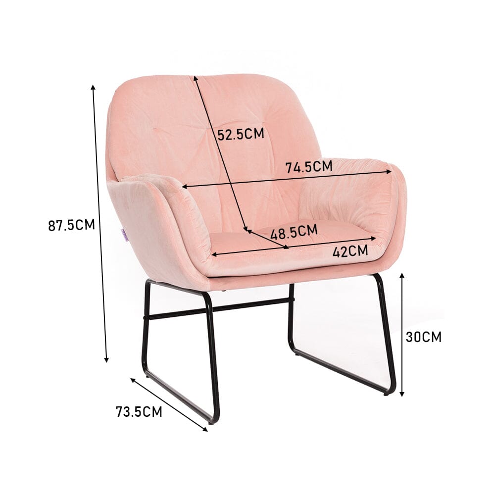 75cm Wide Faux Leather Armchair Double Layer Padded Occasional Chair