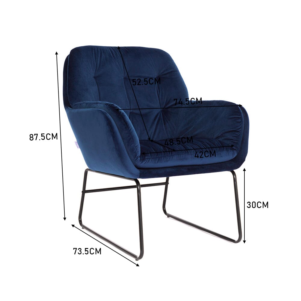 75cm Wide Faux Leather Armchair Double Layer Padded Occasional Chair