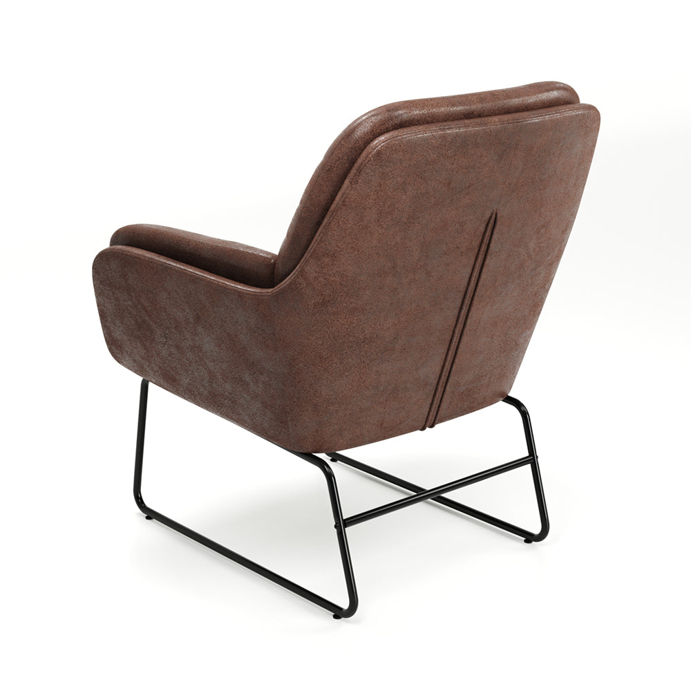 75cm Wide Faux Leather Armchair Double Layer Padded Occasional Chair