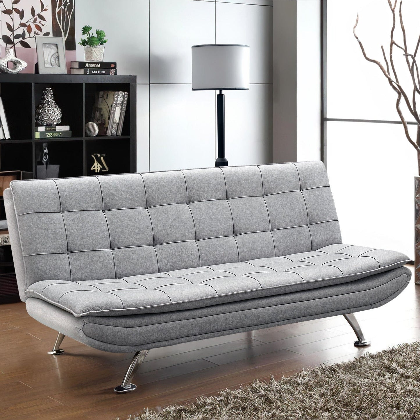 Convertible Fabric 3-Seater Sofa Bed