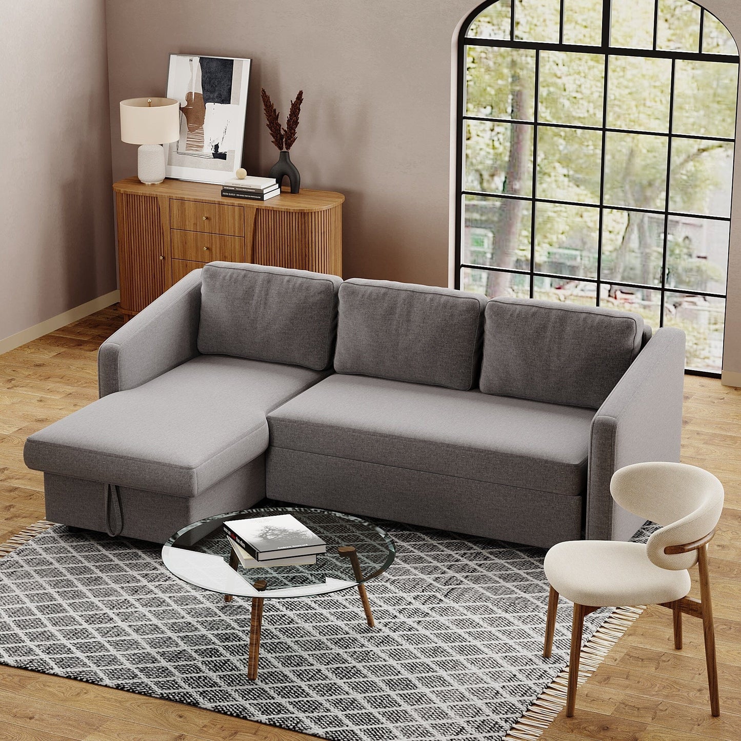 Corner Sofa Bed 3 Seater Sofa with Storage