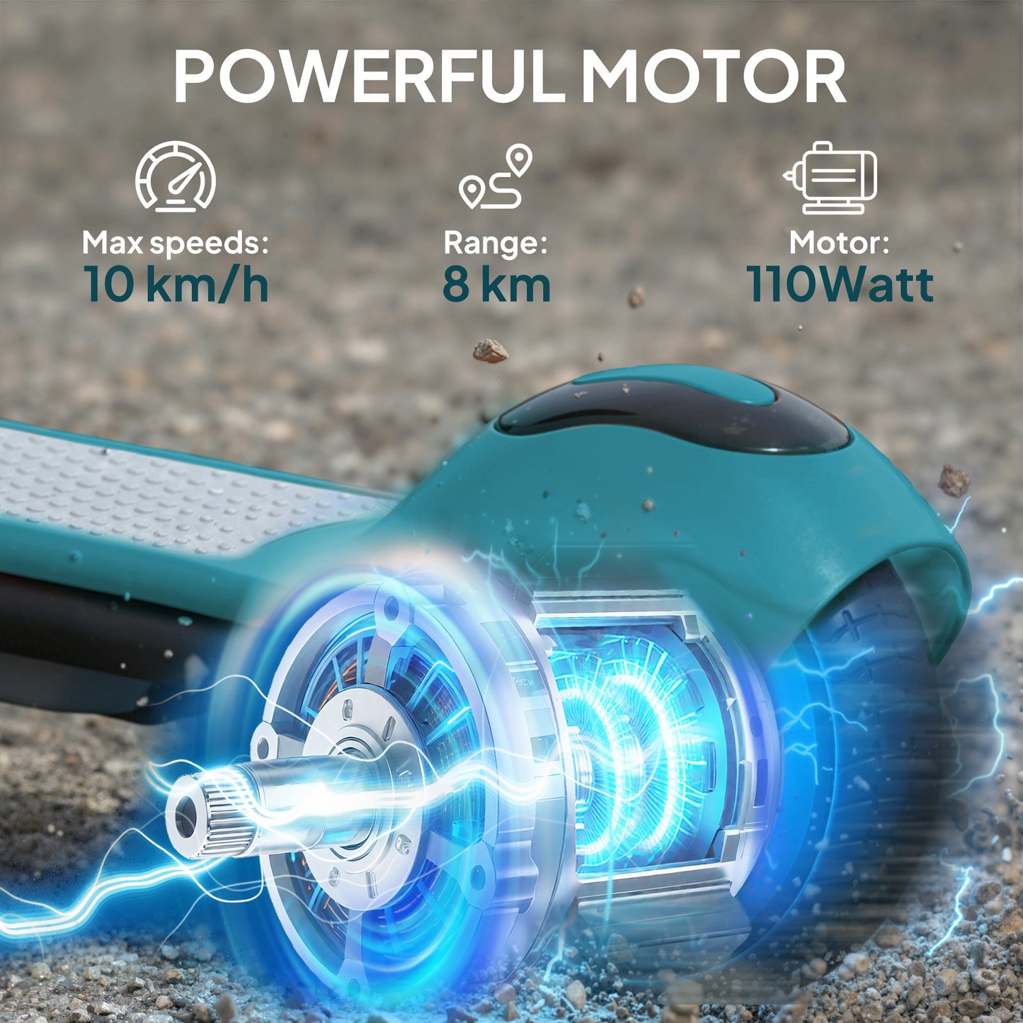 SPORTNOW Electric Scooter for Kids, with LED Display, Green