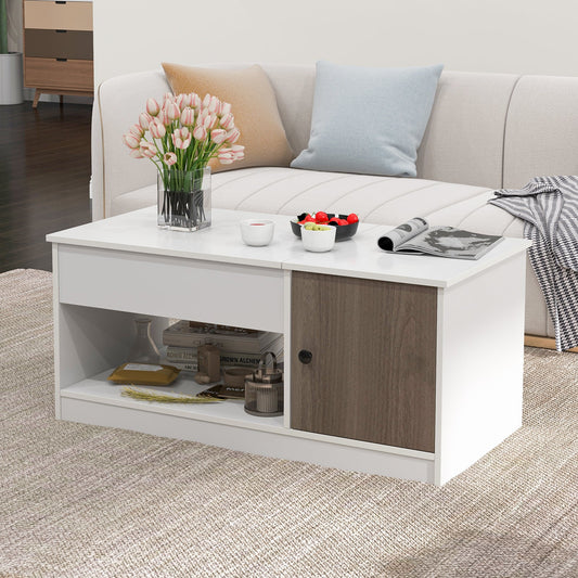 Modern Cocktail Table with Lift Tabletop and Hideaway Compartments
