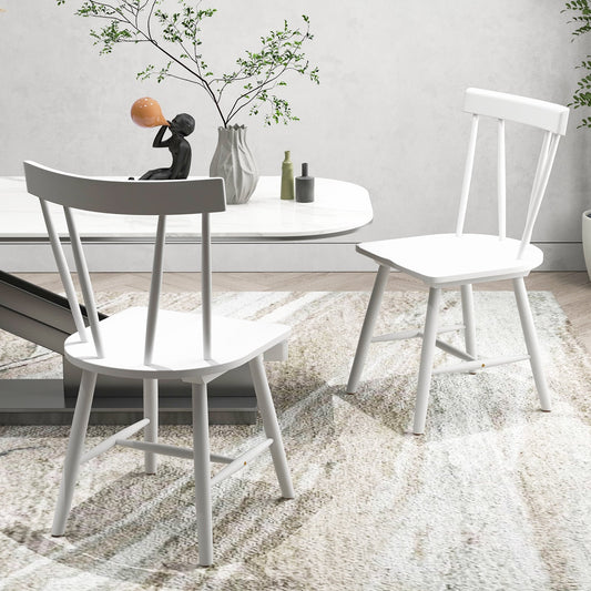 Set of 2 Windsor Chairs-White