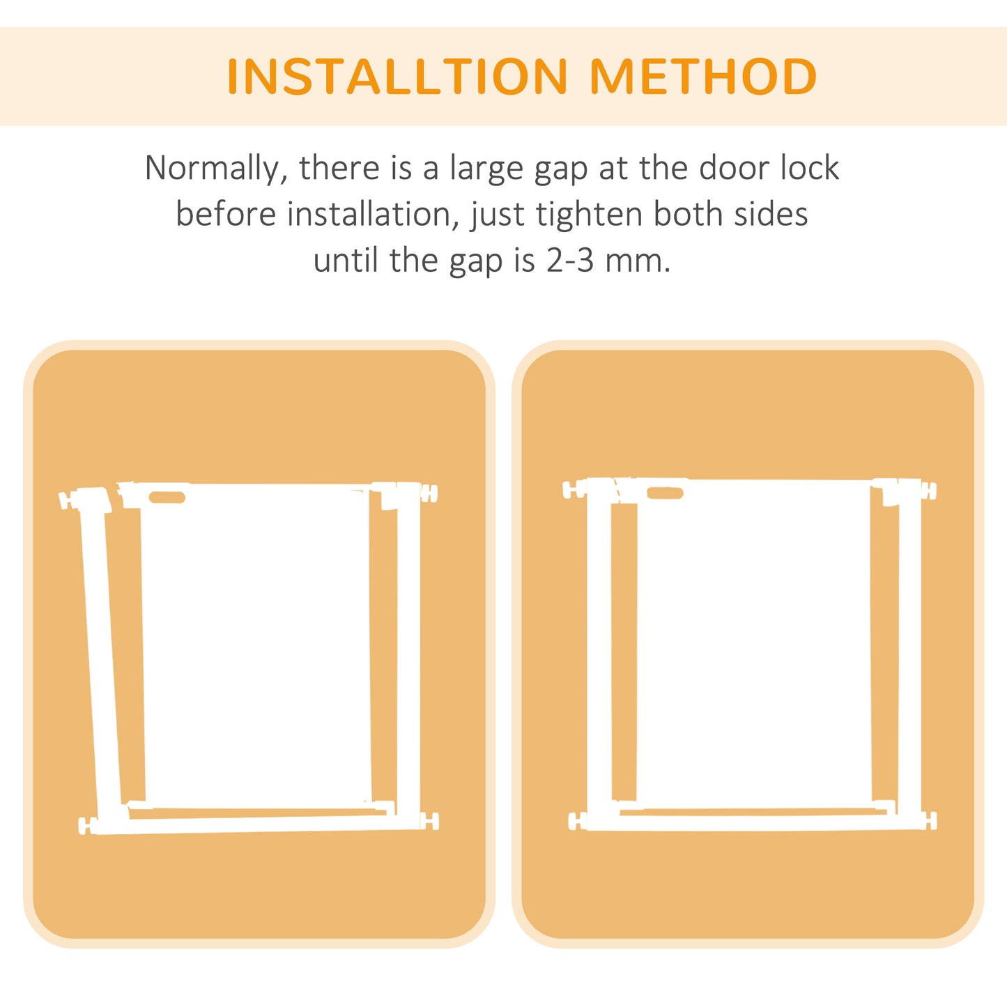 PawHut Pet Safety Gate, for Doorways, Staircases, Hallways, with 75-82cm Adjustable Width - White