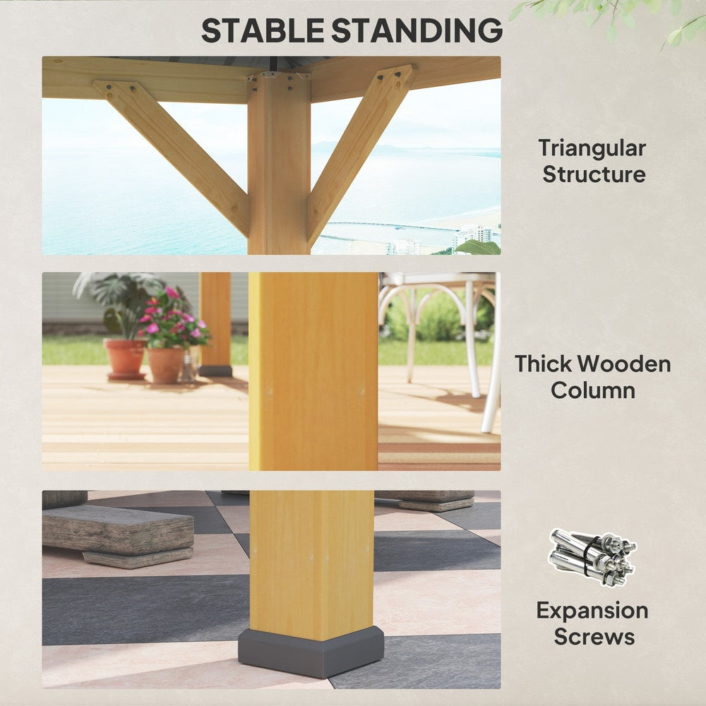 Outsunny Outdoor Hardtop Gazebo Canopy in Grey, image 5