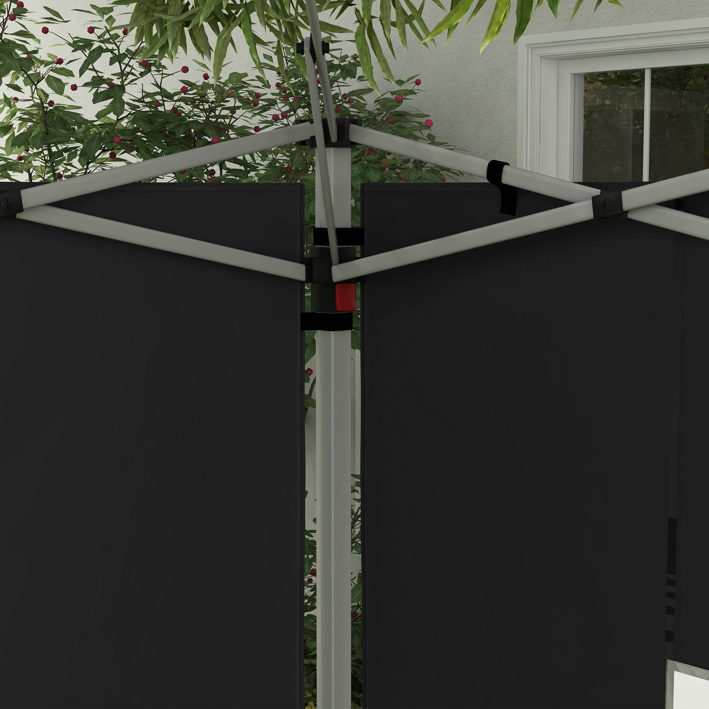 Panele boczne do altany Outsunny, wymiana boków z oknem do altany typu pop-up 3x3(m) lub 3x4m, 2 sztuki, czarne