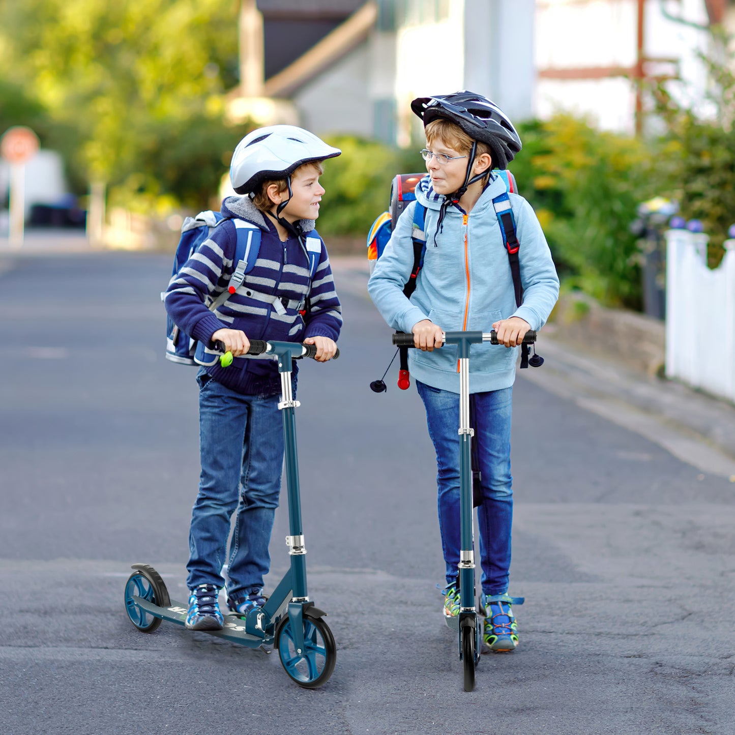 Kick Scooter with adjustable heights for Teens and Adults -Blue