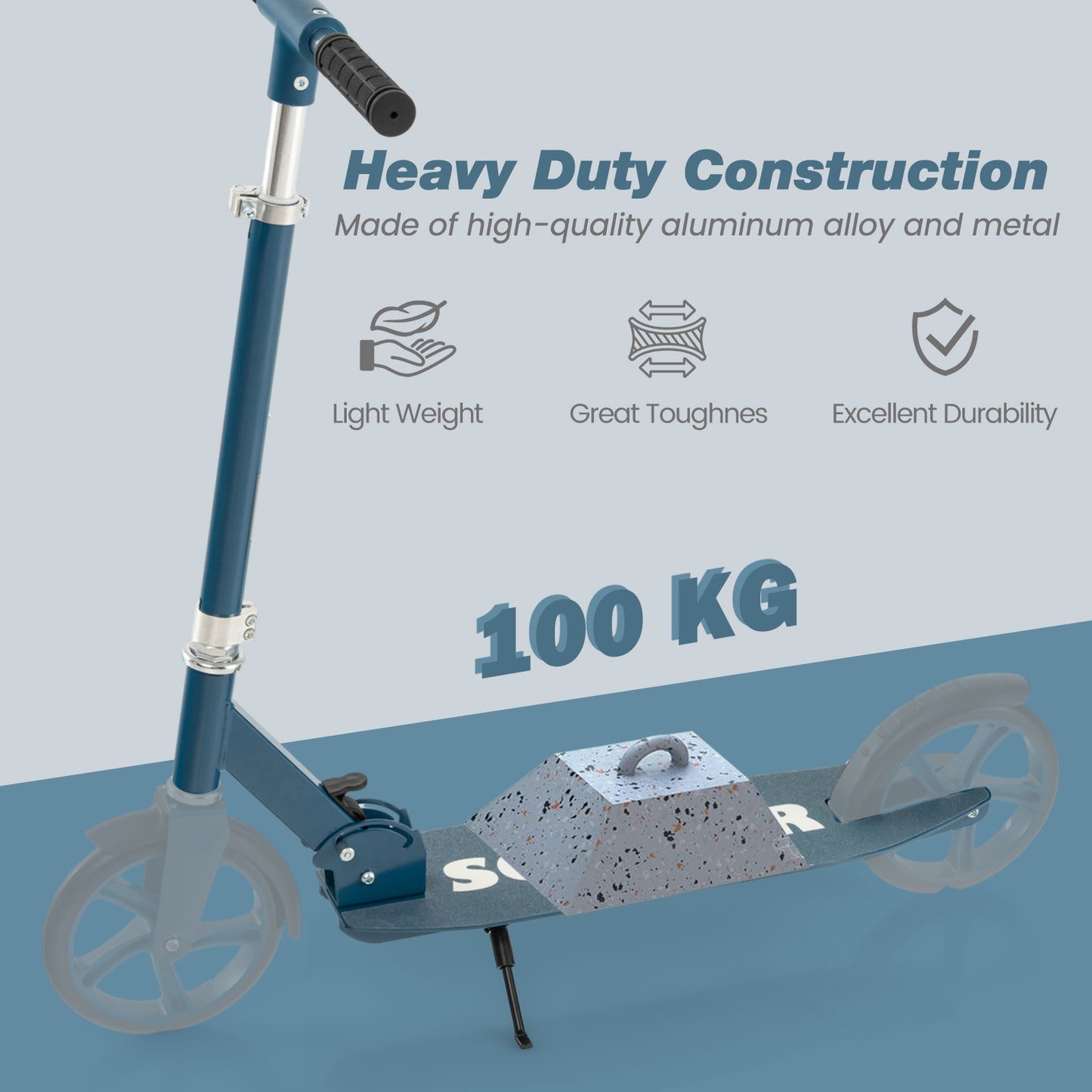 Kick Scooter with adjustable heights for Teens and Adults -Blue