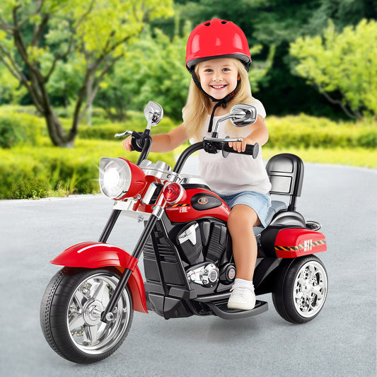 Kids Electric Motorcycle Motorbike 6V Battery Horn Headlight-Red & Black