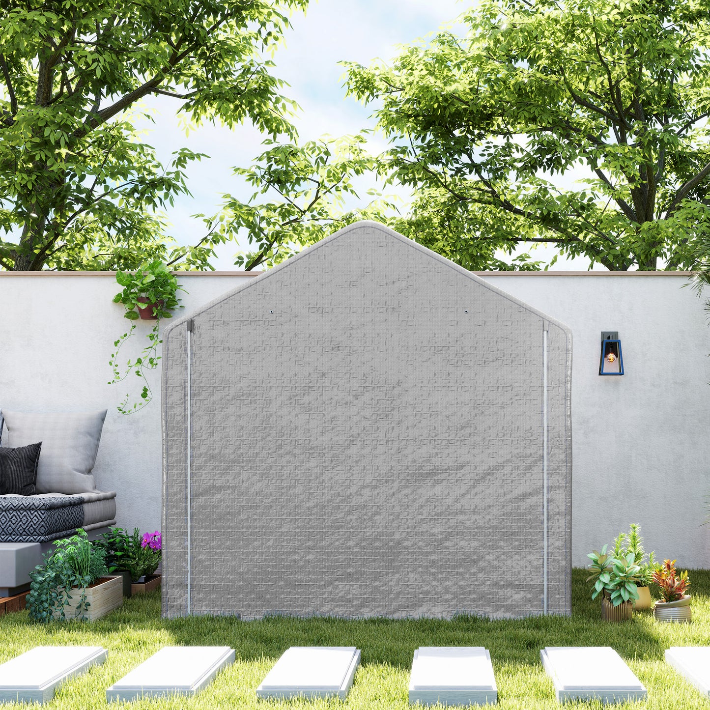Outsunny 2 x 2m Namiot ogrodowy z tkaniny - szary