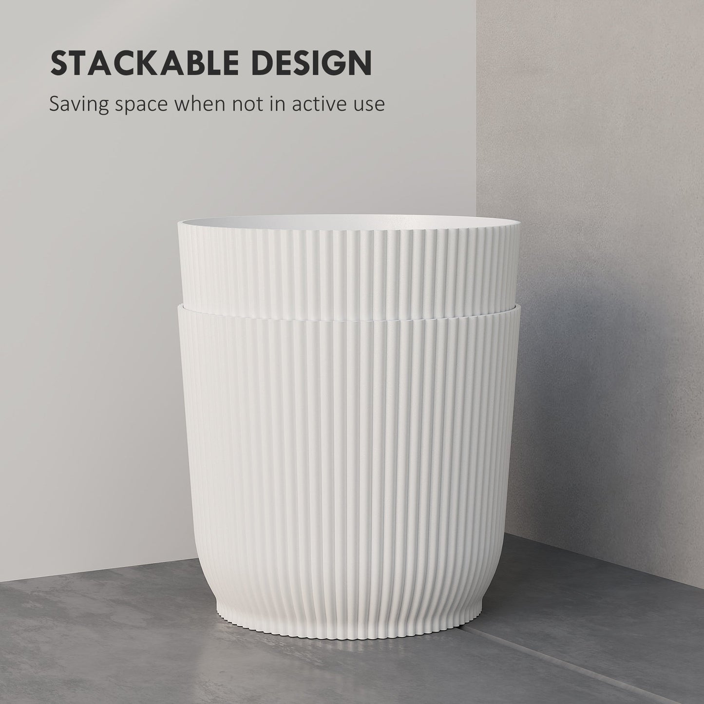 Outsunny Set of Two Ф22cm Planters - White