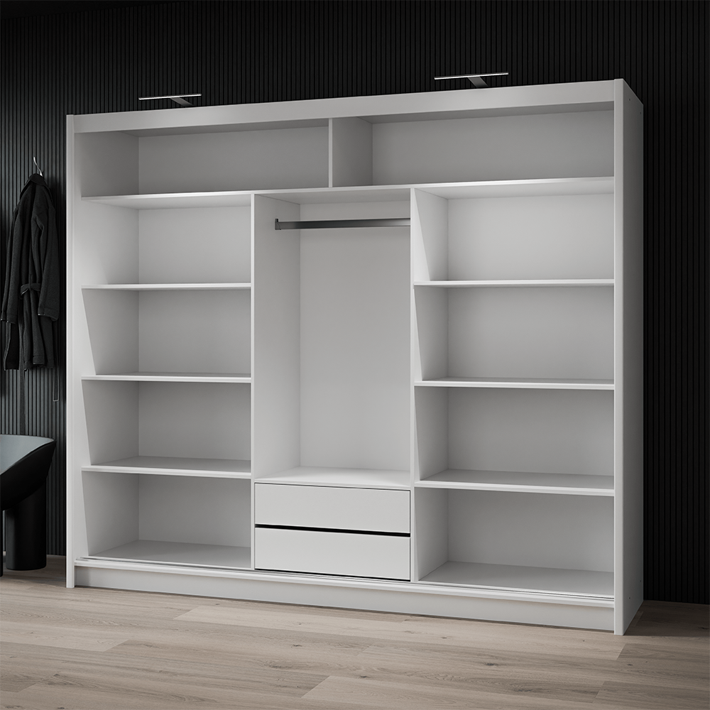 Oak Sonoma Mirrored Sliding Door Wardrobe 250cm – CHESTER 2