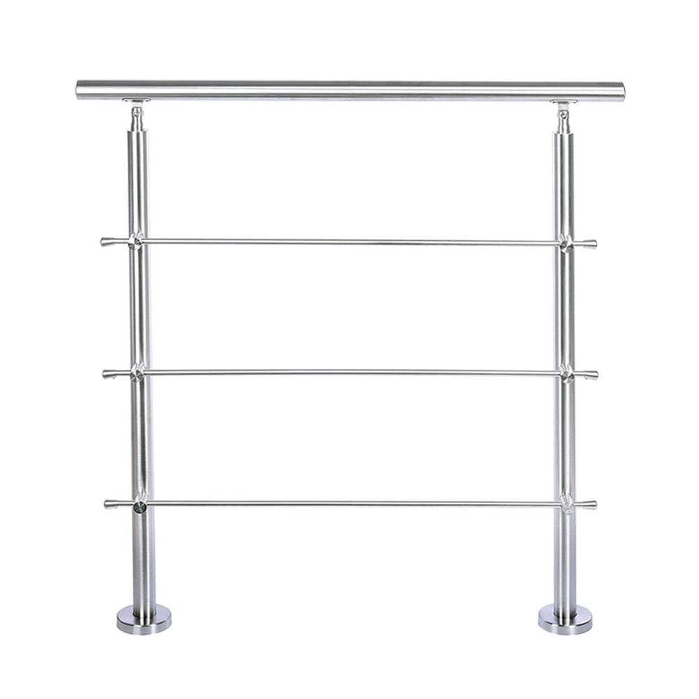 Silver Floor Mount Stainless Steel Handrail for Slopes and Stairs