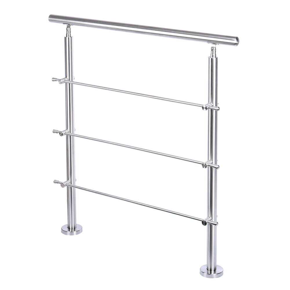 Silver Floor Mount Stainless Steel Handrail for Slopes and Stairs