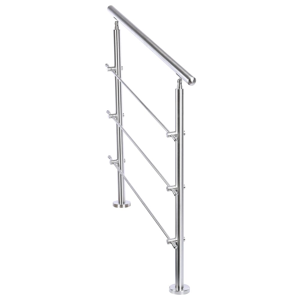 Silver Floor Mount Stainless Steel Handrail for Slopes and Stairs