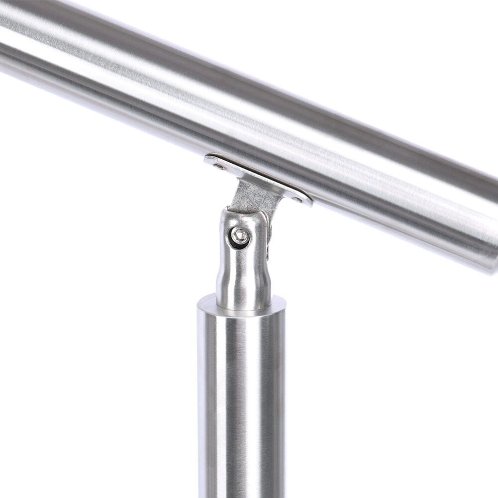 Silver Floor Mount Stainless Steel Handrail for Slopes and Stairs