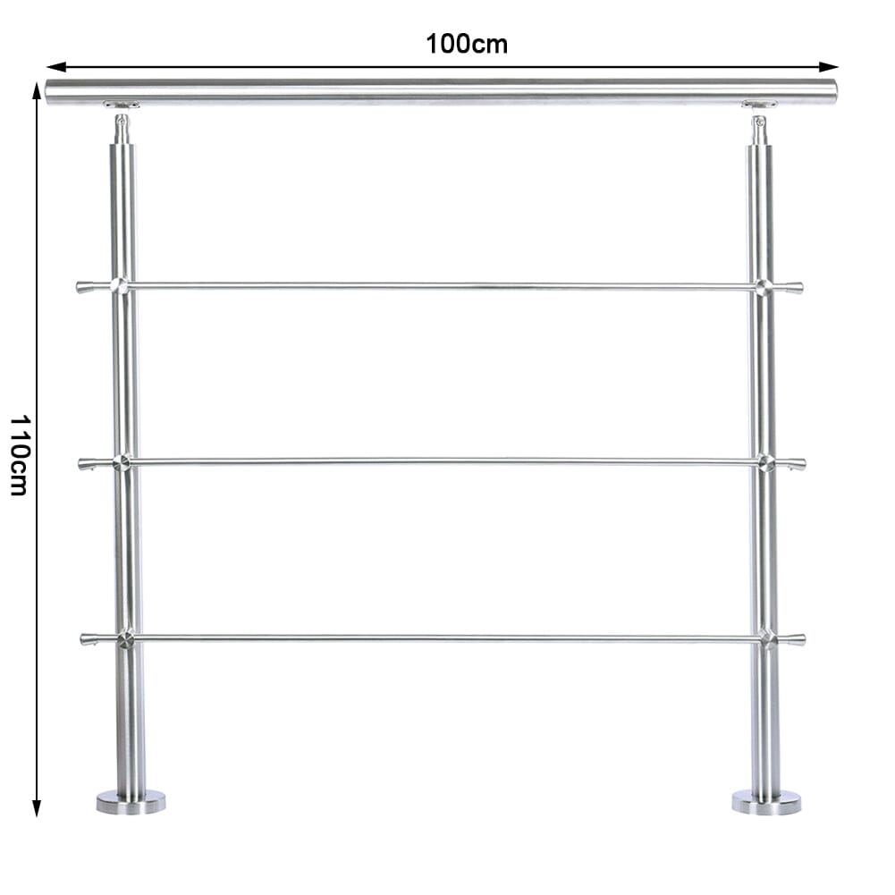Silver Floor Mount Stainless Steel Handrail for Slopes and Stairs