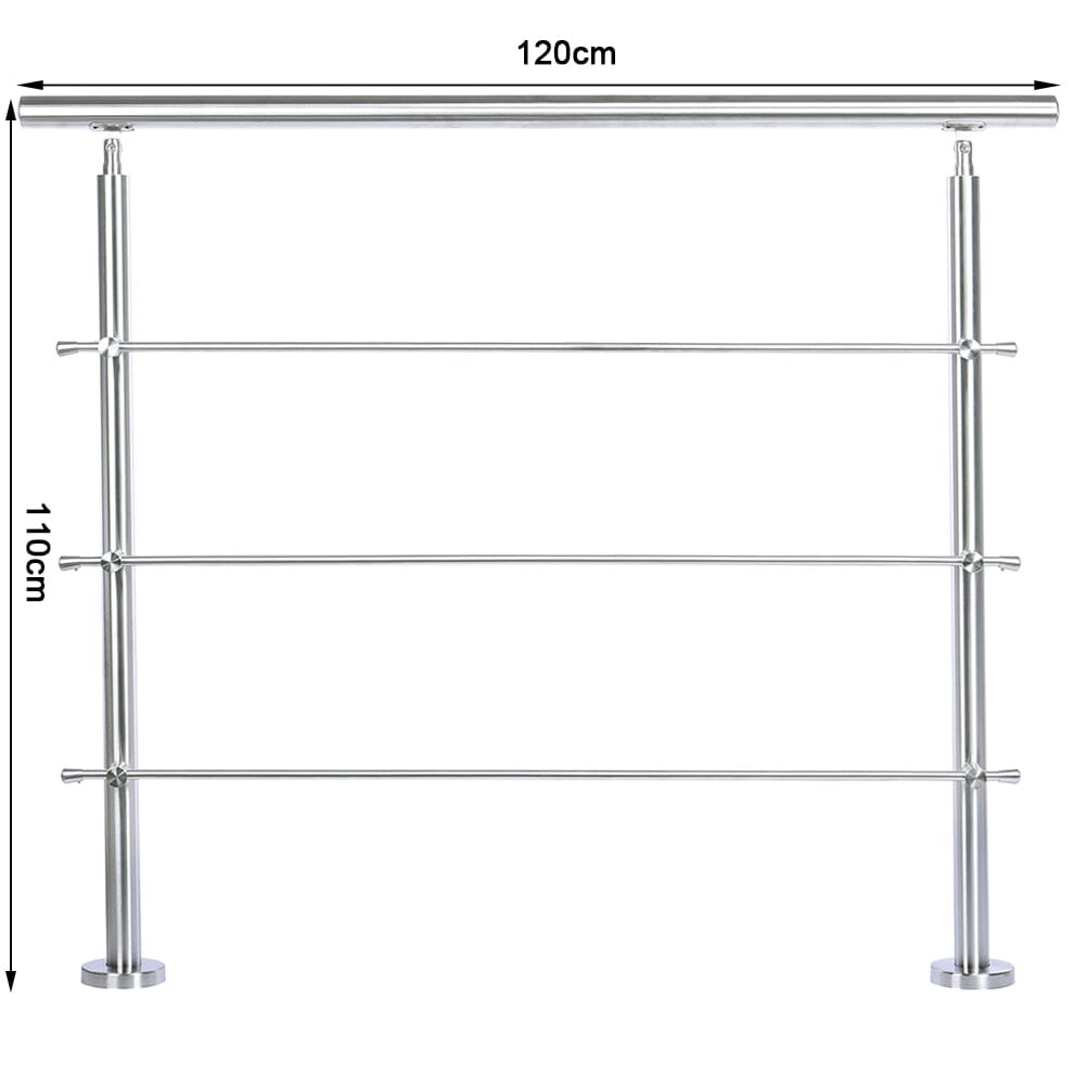 Silver Floor Mount Stainless Steel Handrail for Slopes and Stairs