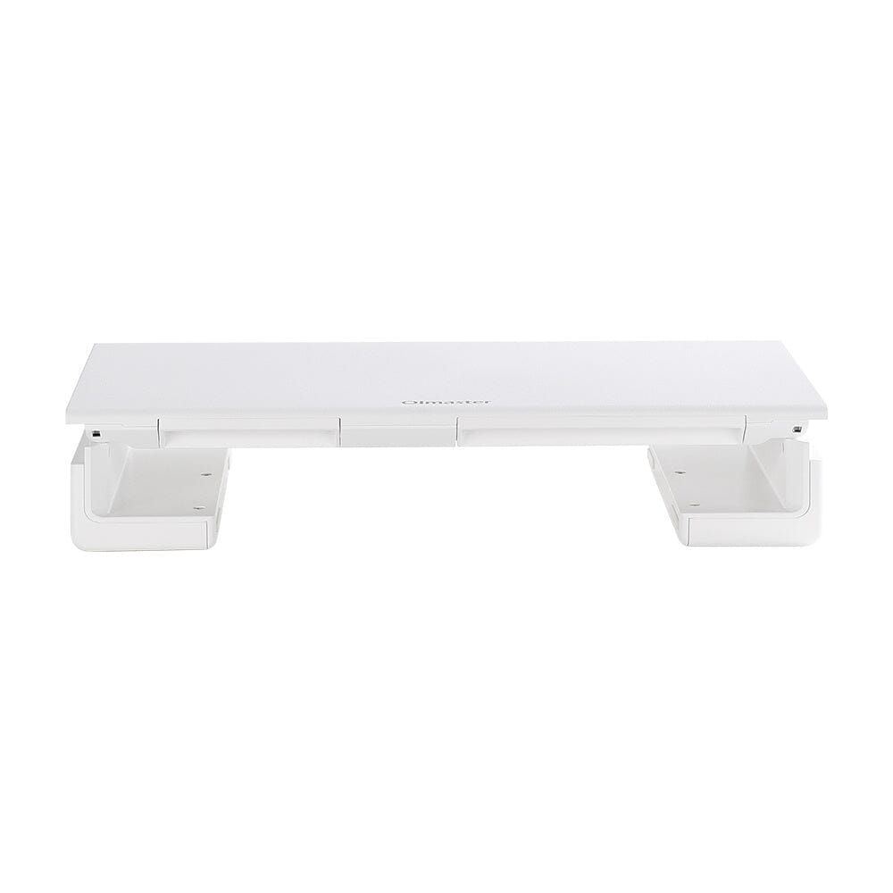 Premium White Desktop Computer Riser with Storage Shelf