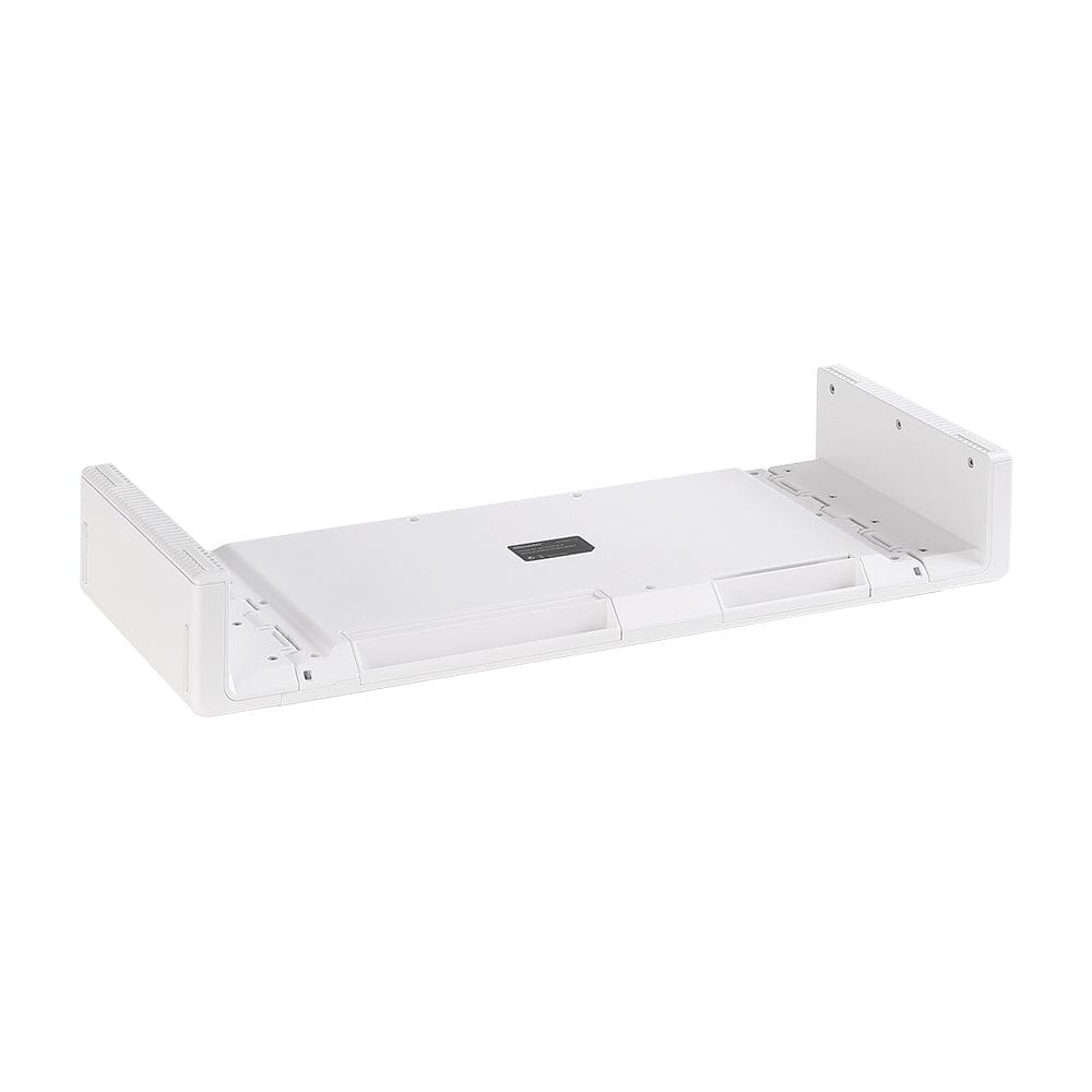 Premium White Desktop Computer Riser with Storage Shelf