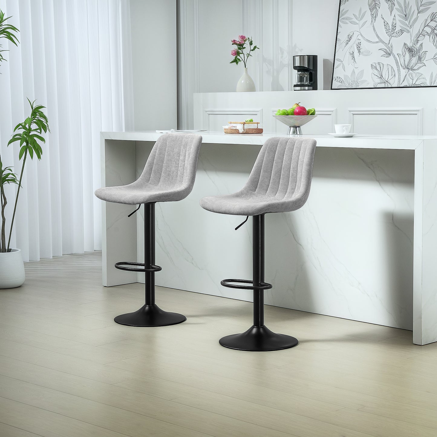 Zestaw dwóch krzesełek kąpielowych HOMCOM Chenille-Feel - szary