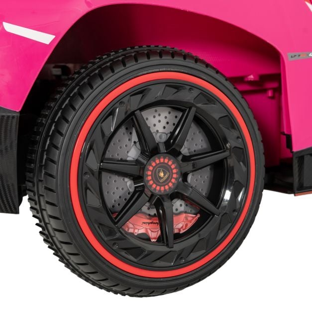 Licencjonowany samochód sportowy Lamborghini 4WD dla dzieci – różowy