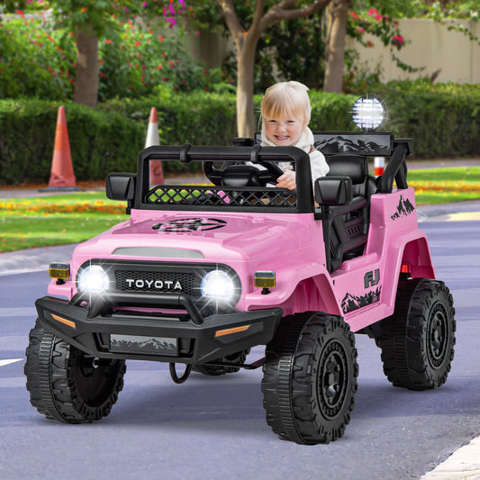 12V 7Ah Licensed Toyota FJ Cruiser Electric Car with Remote Control-Pink