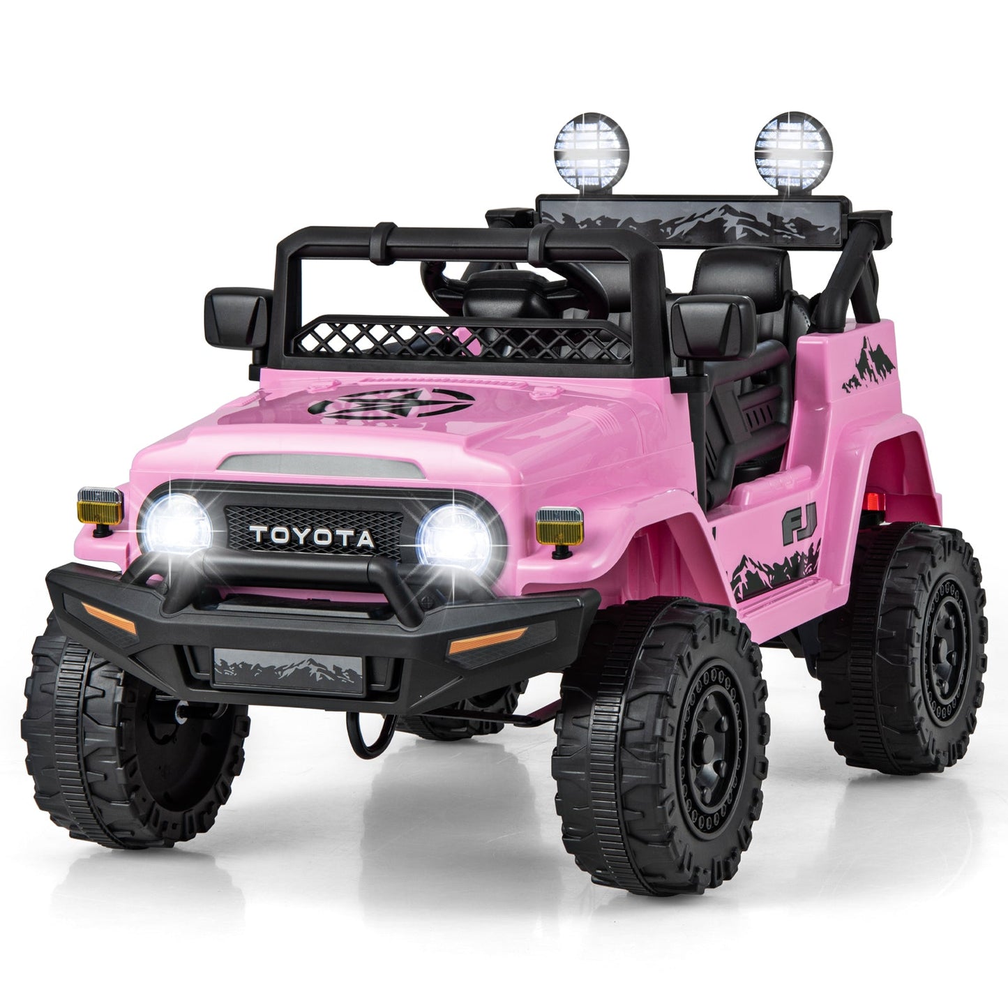12V 7Ah Licensed Toyota FJ Cruiser Electric Car with Remote Control-Pink