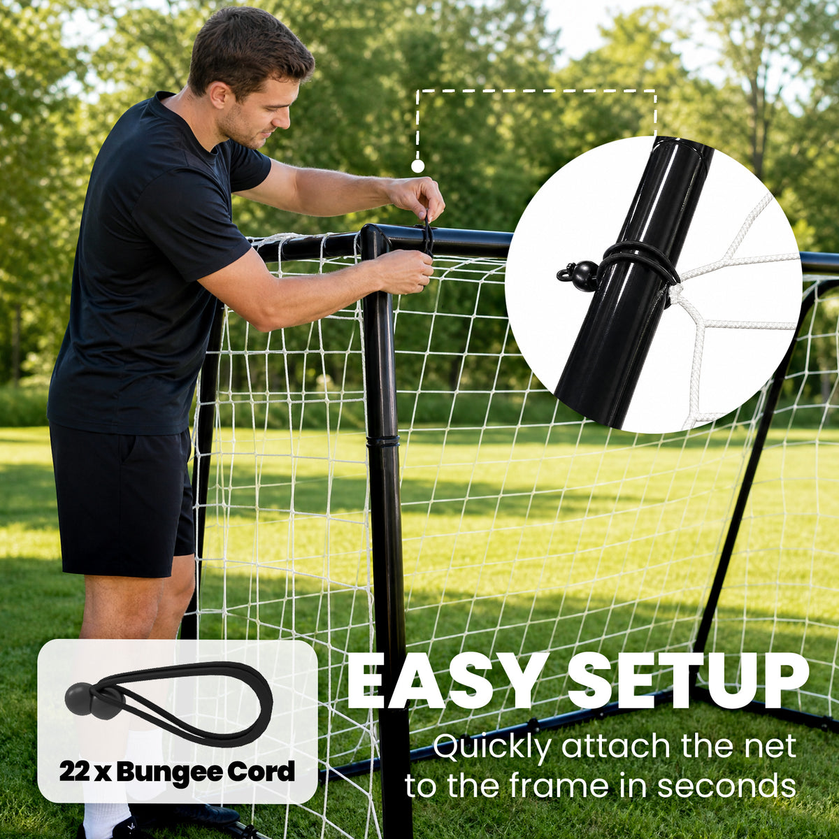 SPORTNOW Football Goal, 6 x 4ft Football Net with Ground Stakes and Metal Frame, Training Equipment for Indoor Outdoor Play