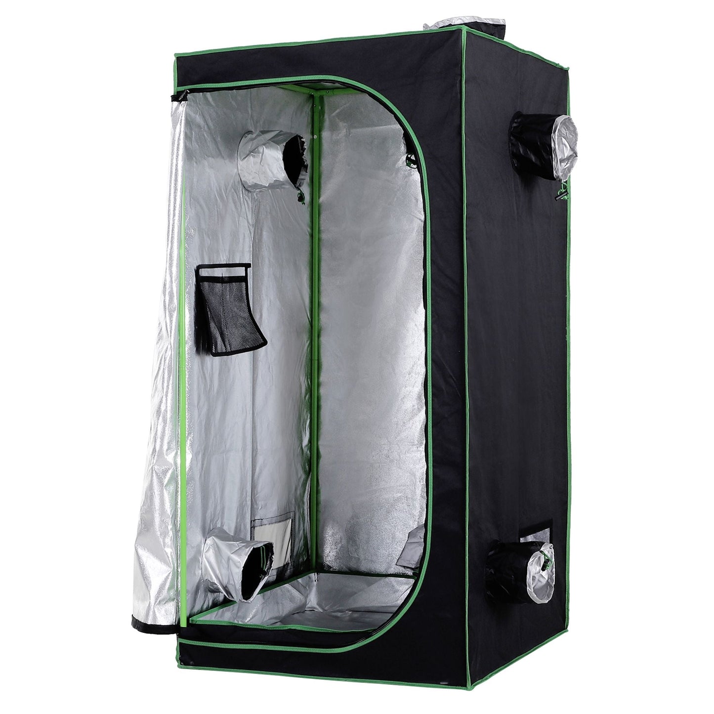 Outsunny Mylar Hydroponic Grow Tent with Adjustable Vents and Floor Tray for Indoor Plant Growing, 80 x 80 x 160cm