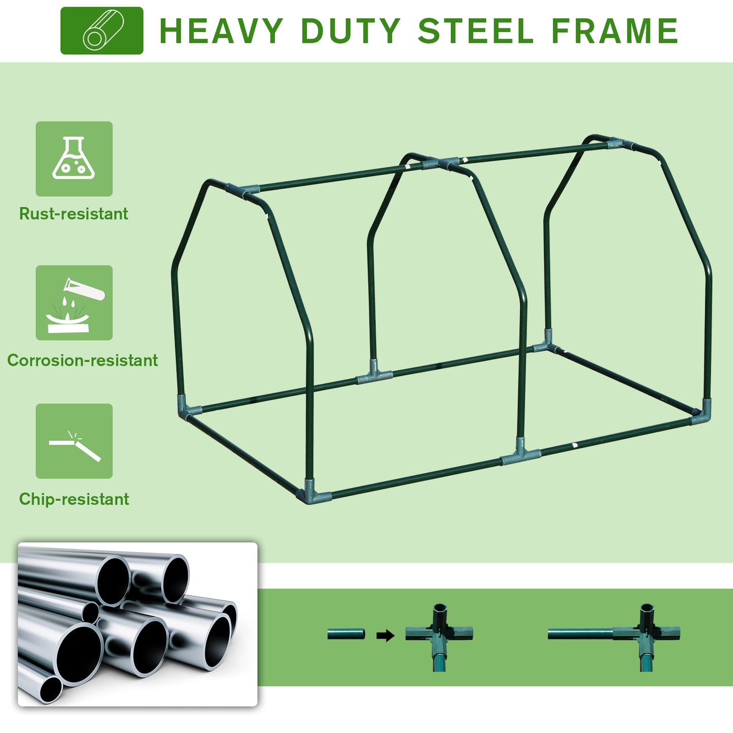 Outsunny Mini Greenhouse Grow House PVC Cover Steel Frame White 99L x 71W x 60H cm