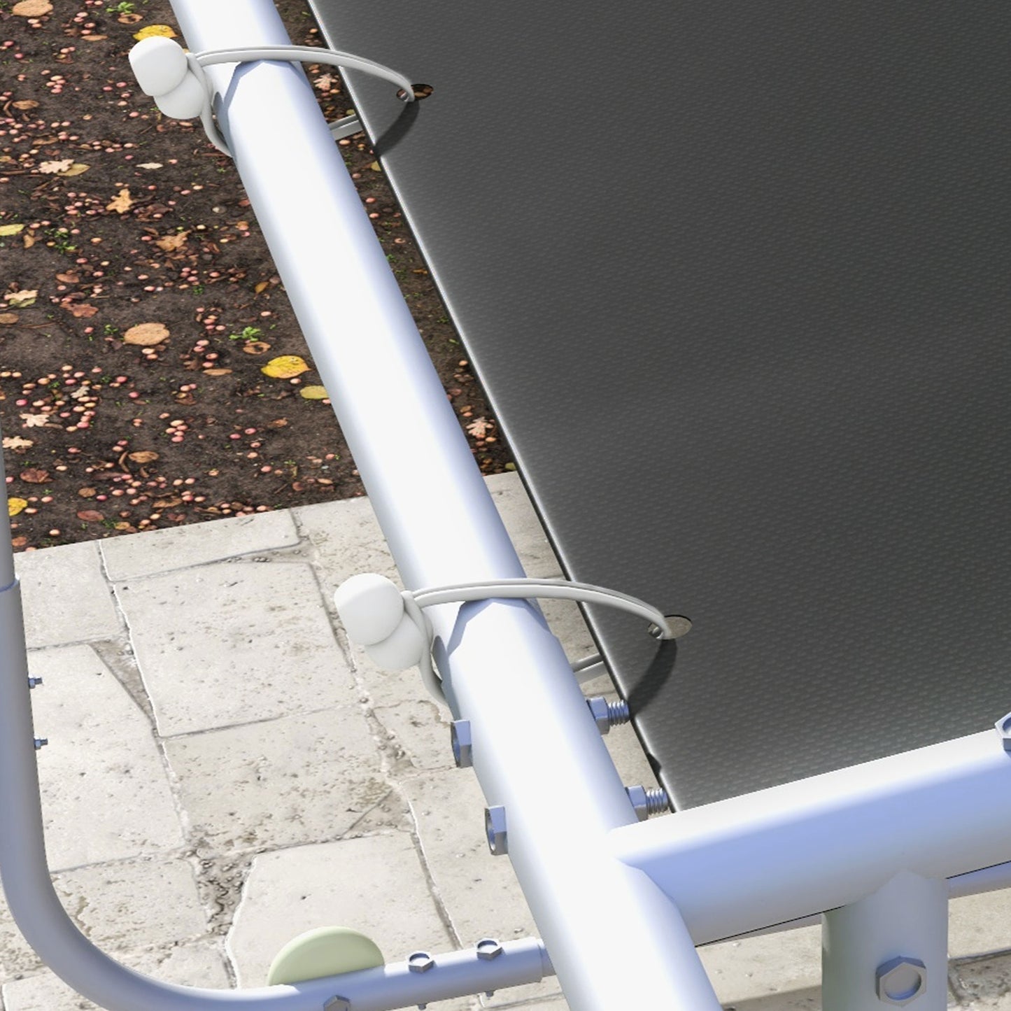 Zestaw pergoli mobilnej Outsunny 3 x 3(m), przenośna altana ogrodowa z kołami, workami z piaskiem, stalową ramą, odporna na promieniowanie UV