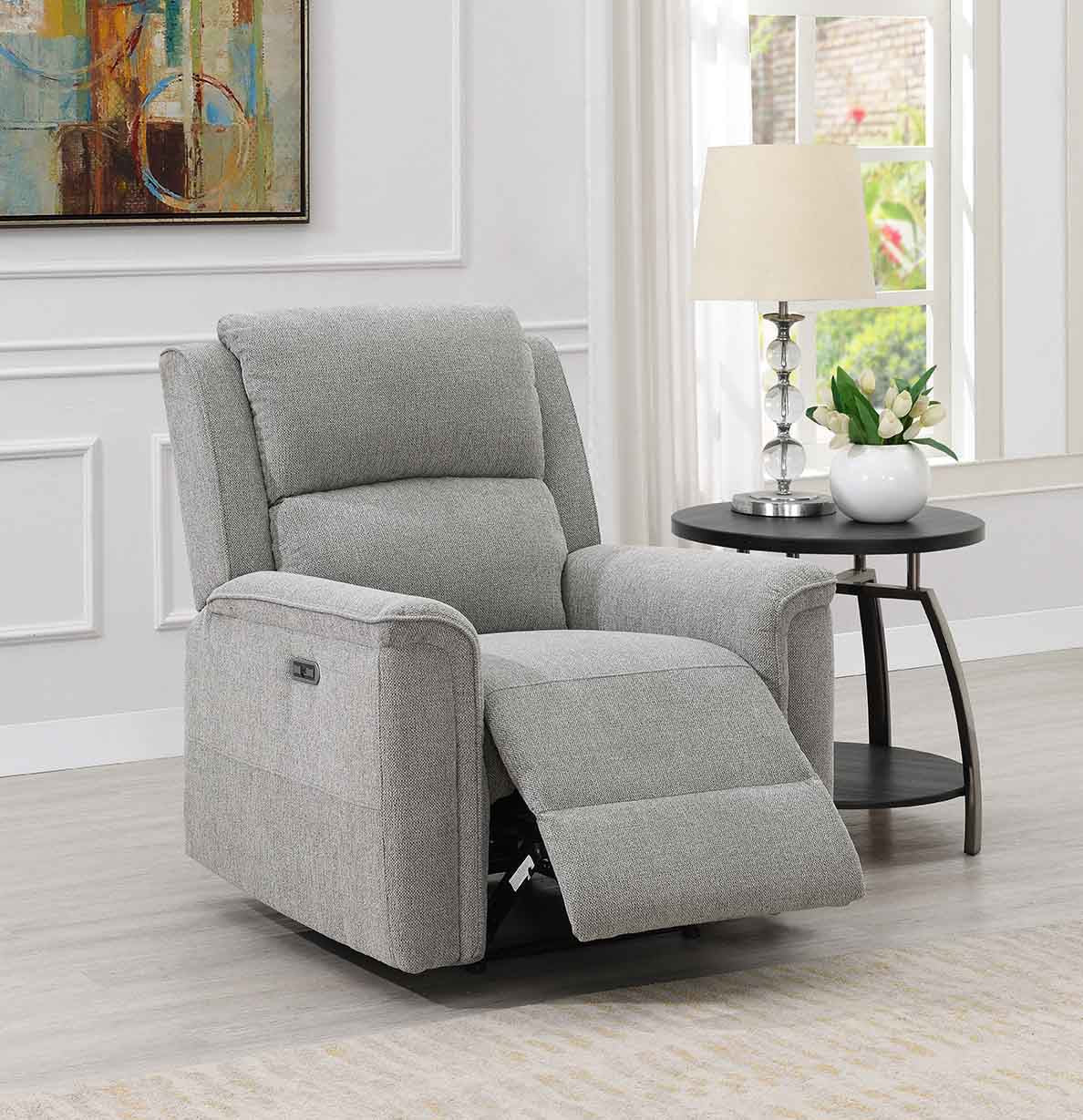Ashmoor 3 Seater Sofa Light Grey (Power Recliner)