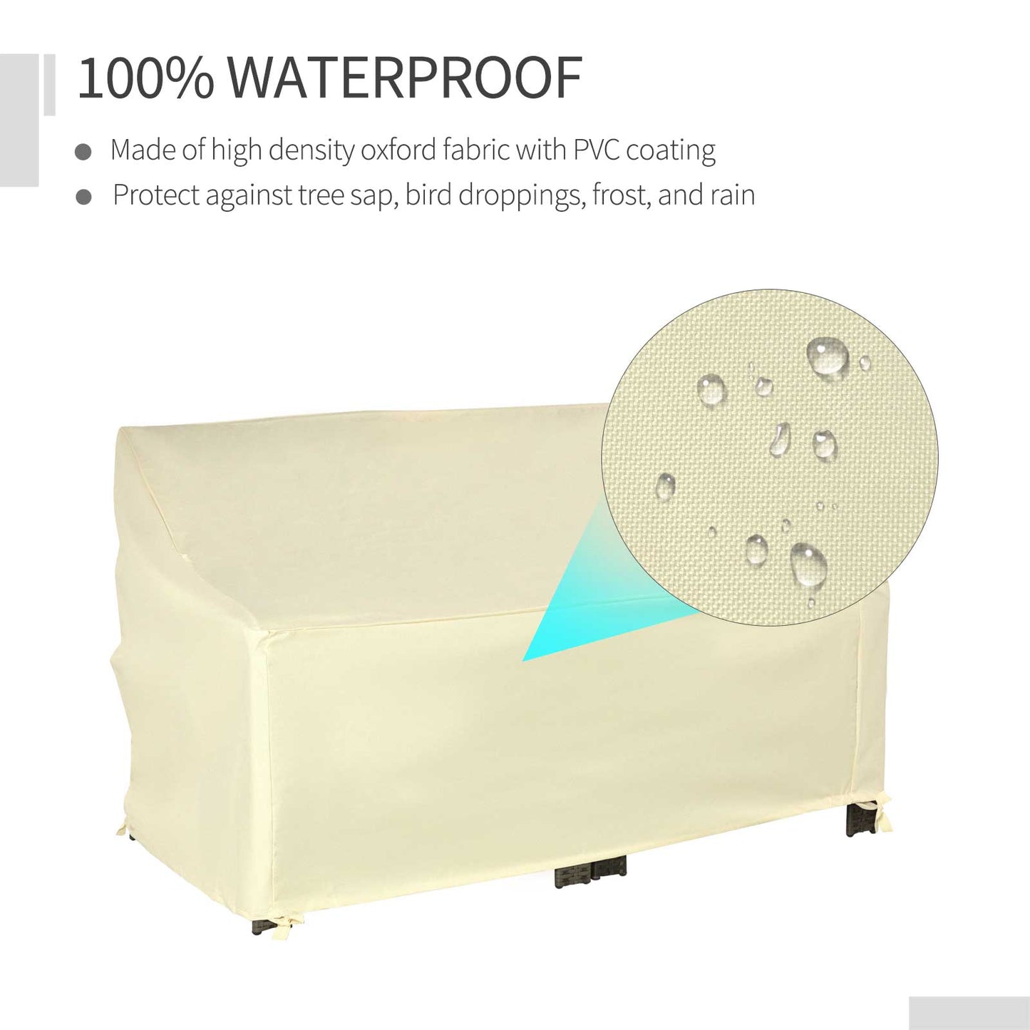 Outsunny 600D Oxford Patio Set Cover Outdoor Garden Rattan Furniture Protection Cover Protector Wodoodporny Anty-UV, 140x84x94cm